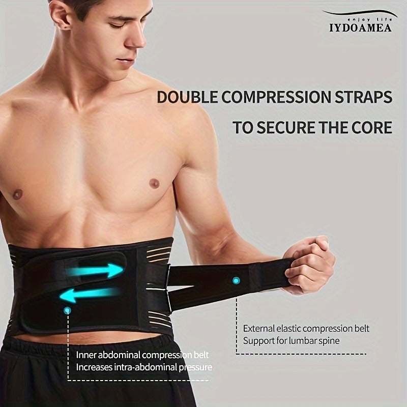 Lumbar Support Belt with 6 Stays & 16-Hole Mesh – Breathable Back Brace for Men Women, Anti-Skid Waist Support for Work, Sciatica & Lower Back Pain Relief