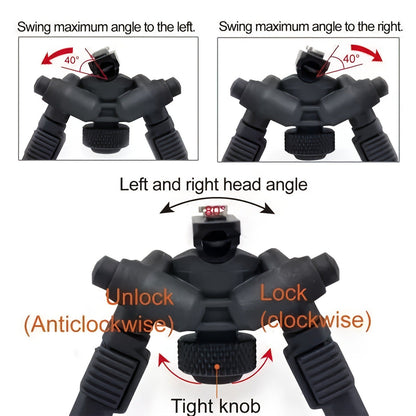 M-LOK Bipod Lightweight Aluminum Alloy Foldable Adjustable Rifle Bipod for Hunting Shooting AR15 M4 Tactical Rifle Non-Slip Rubber Feet Quick Release Black Flat Dark Earth
