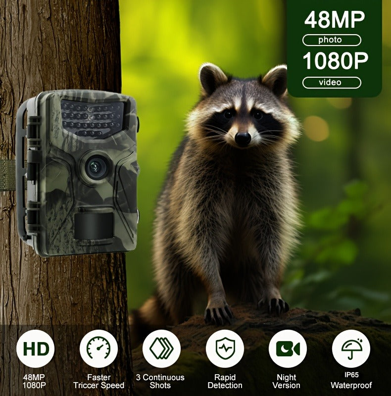 Trail Camera 48MP 4K Night Vision 0.2s Trigger 120 Degree Solar