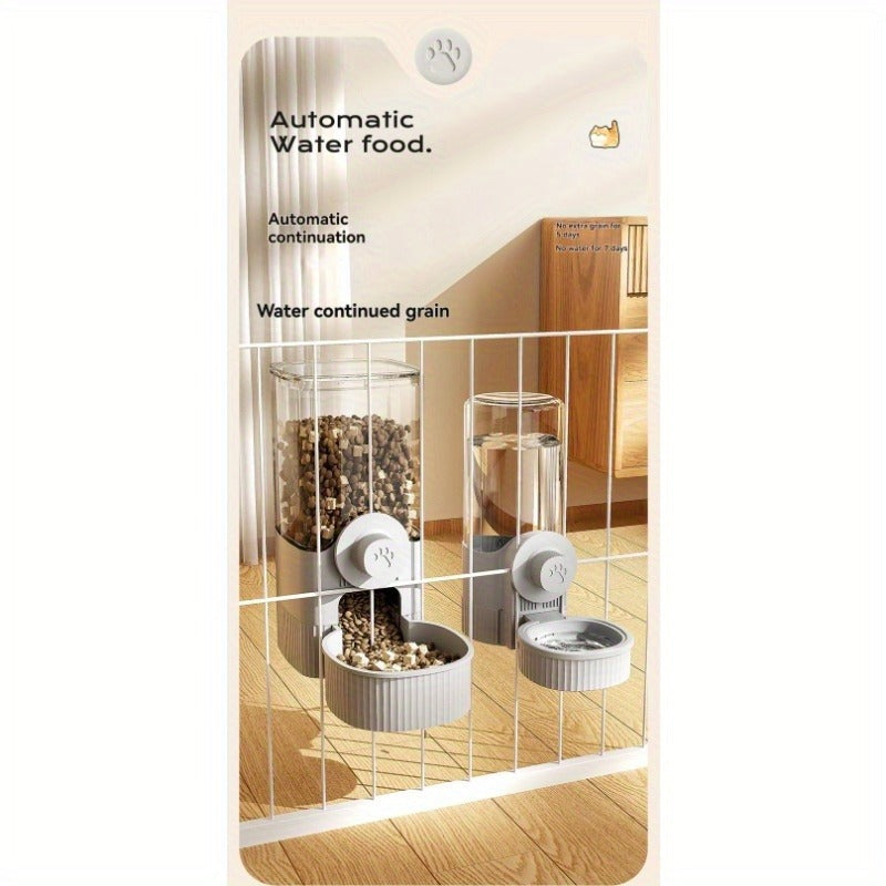 Hanging Cage Pet Water Dispenser & Automatic Feeder – No-Drip Gravity Feed Bowl for Rabbits, Guinea Pigs, Hamsters & Small Animals | Cage-Mount Design, Easy Refill