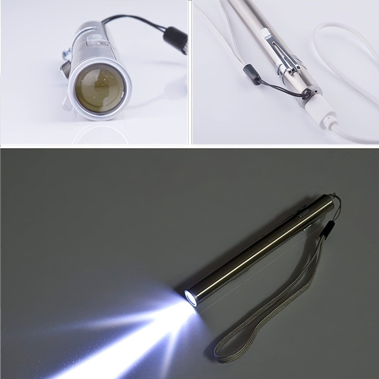 Tactical Pen Light 5 Pack USB Rechargeable 400 Lumen Mini LED Penlight Pocket Flashlight for Nurses Camping Outdoor EDC