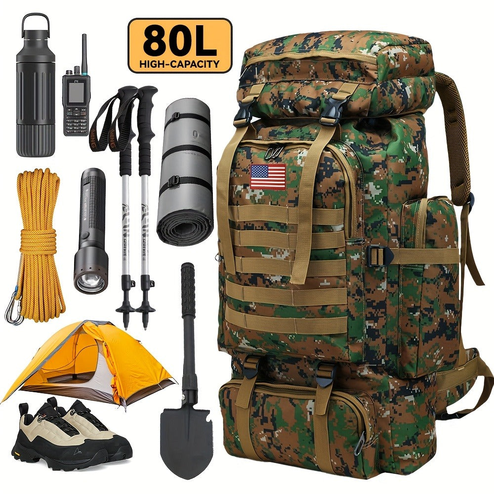 Tactical Backpack for Men & Women – Lightweight Packable Hiking Backpack 21L, Multi-Compartment Camping Rucksack with Adjustable Straps, Waterproof Outdoor Daypack for Camping, Trekking & Travel