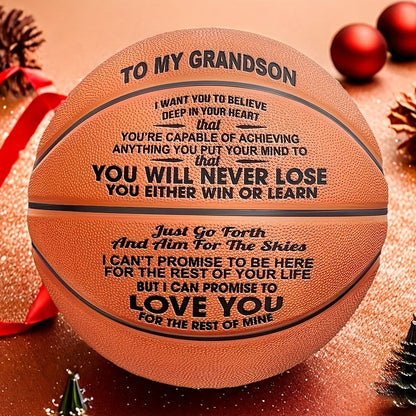 Motivational Basketball Gift for Teenagers, Grandson & Grandchild – International Standard Size, Inspirational Quote Ball, Perfect Birthday & Christmas Gift for Boys & Girls Age 14+