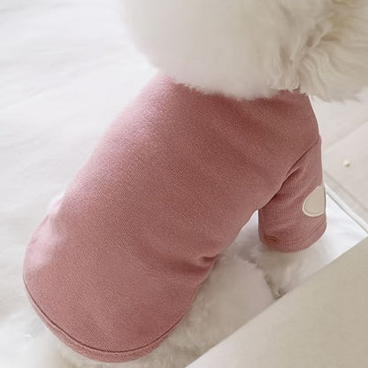 Dog Fleece Shirt 3-Pack Heart Print Spring Summer Base Layer – Thin Two-Legged Pet Clothes for Teddy, Bichon Frise & Small Medium Dogs, Sizes XS to XL, Purple Pink White & Brown Blue Green