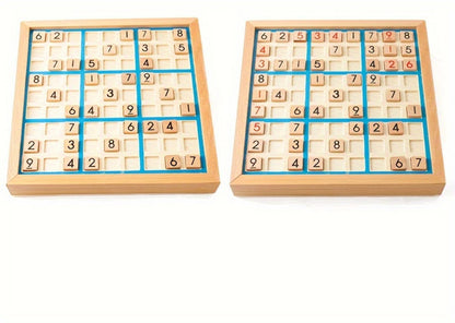 Wooden Sudoku Board Game for Kids & Adults – Logic Brain Teaser Puzzle with Challenge Cards, Number Thinking Educational Family Game, Gift for Christmas Halloween Birthday