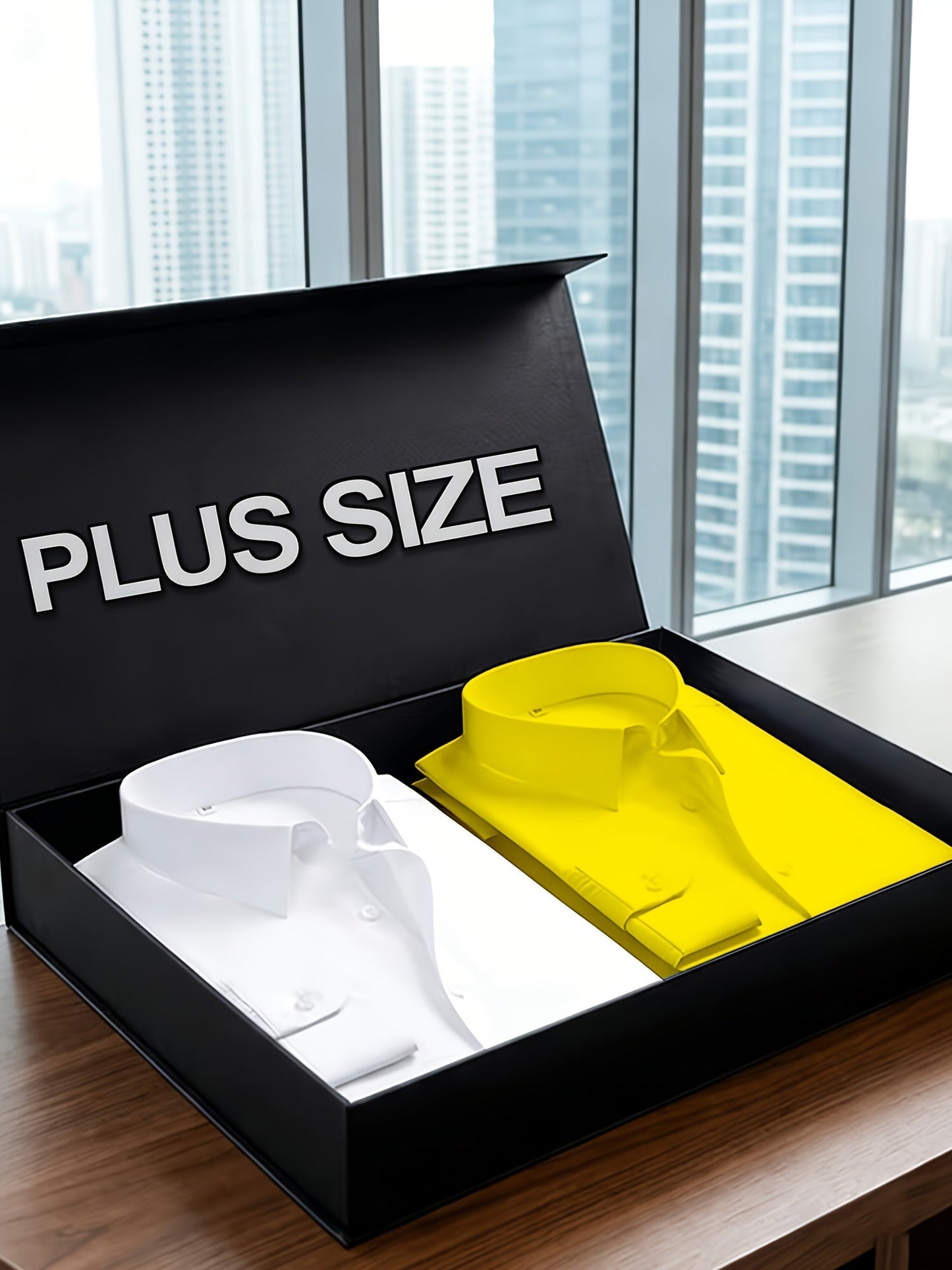 Men's Solid Color Dress Shirt - Classic Neck Long Sleeve 474469