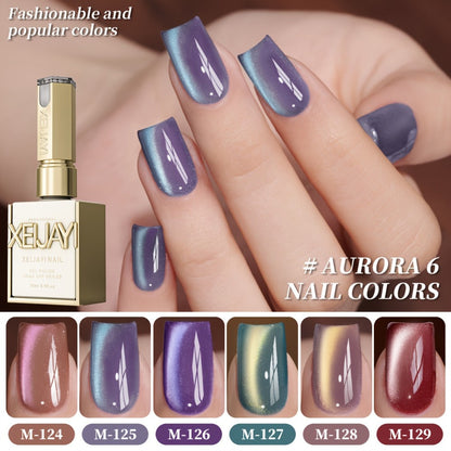 Magnetic Cat Eye Gel Nail Polish Set 6 Colors Aurora Dopamine Bubble Summer - Color Shifting Shiny Luster Soak-Off UV LED Salon Quality Nail Art Kit for Women Spring Summer Trending Shades