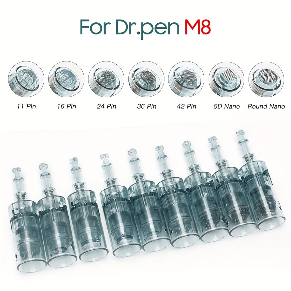 Dr. Pen M8 Replacement Cartridges 25Pcs - 16/36 Pins & Round Nano