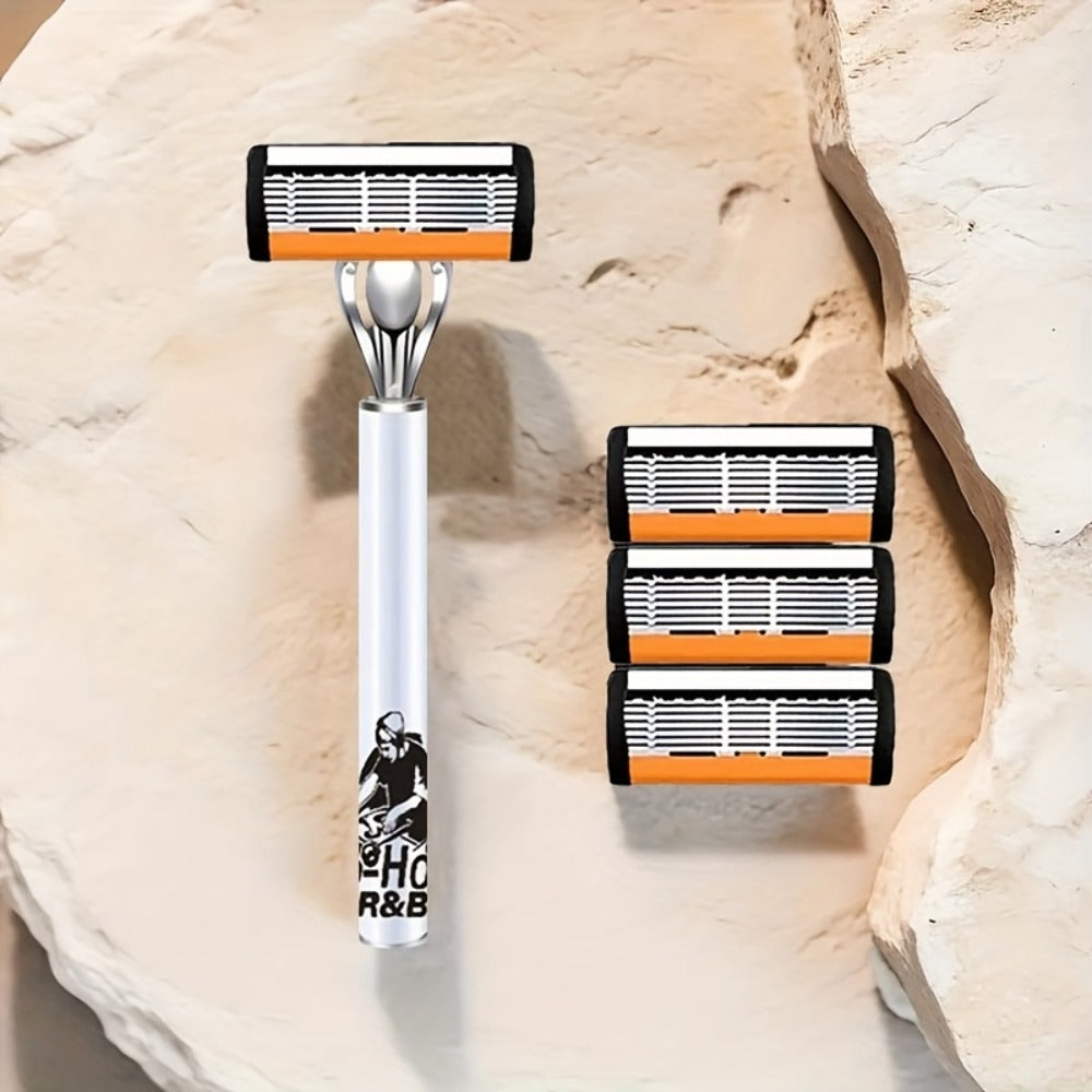 Double Edge Safety Razor Set for Men 72 Blades & 2 Non-Slip Metal Handles – Classic Ultra-Sharp Replaceable Blades for Smooth Close Shave Eco-Friendly Grooming Kit Gift for Him