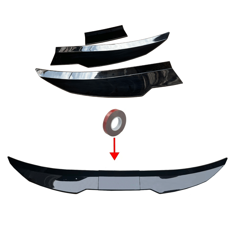 New Style Universal 3pcs Sedan Rear Trunk Tail Rear Wing Spoiler 46.06-50.0inch Adjustable DIY Refit Boot Wings Spoiler Car Accessory