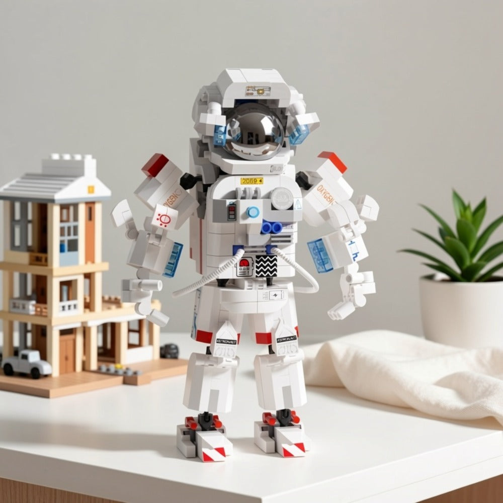 Astronaut Space Building Blocks 623 Piece Micro Particle DIY Kit – Space-Themed Mini Bricks ABS Assembly Desk Decor Stress Relief Gift for Boys Girls Teens Adults Birthday Easter Christmas