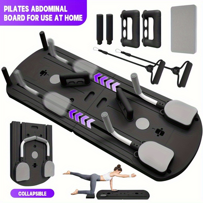 ABS Pilates Slide Board 8-in-1 Foldable – Abdominal & Core Strength Training Home Gym Equipment, Portable Multi-Function Fitness Board for Full Body Workout