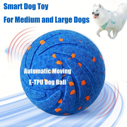 Automatic Moving Dog Ball Toy - Smart Motion-Activated Rolling & Rotating Ball for Medium Large Dogs, E-TPU Durable Bouncy Enrichment Toy for Dog Stimulation & Solo Interactive Play