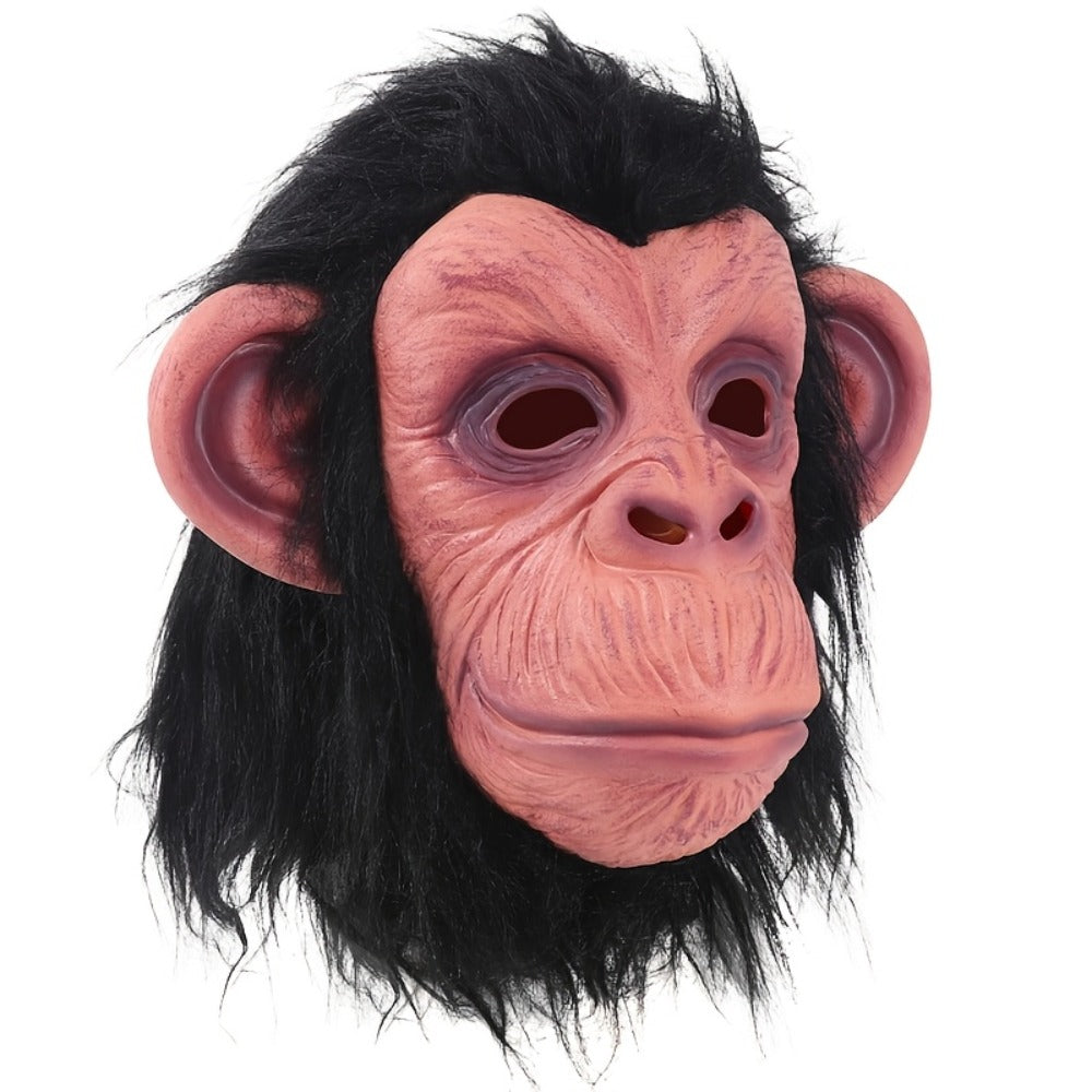Gorilla Mask Adult Realistic Natural Latex Animal Head Costume – Funny Halloween Cosplay Role Play Holiday Gift, Orangutan & Open-Mouth Gorilla Styles