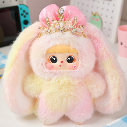 Kawaii Rabbit Plush Toy with Detachable Face — Soft Bunny Stuffed Animal Collectible for Girls Teens Adults | Unique Birthday Valentine's Day Christmas Holiday Gift | Room Decor Shelf Display