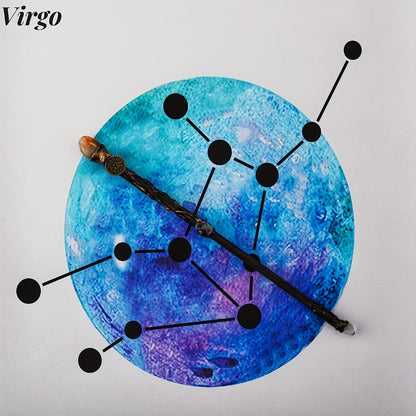 Zodiac Crystal Magic Wand with Gift Box – Handmade Astrology Wand All 12 Signs Aries Taurus Gemini Cancer Leo Virgo Libra Scorpio Sagittarius Capricorn Aquarius Pisces Cosplay Party Decor Birthday Gift