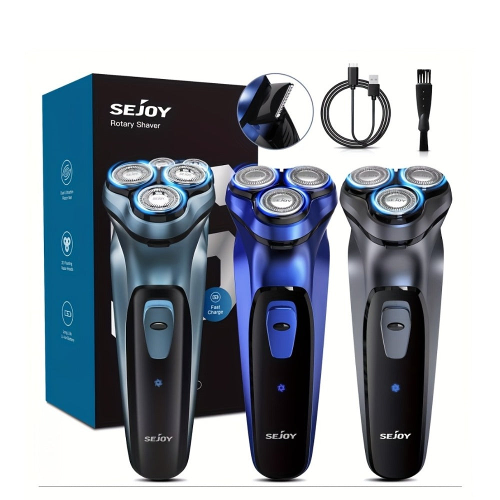 Cordless Electric Razor for Men Rechargeable Fast Charging Washable Heads Face Shaver — Smooth Close Shave Portable Electric Shaving Machine for Travel & Daily Use, Grooming Gift for Him