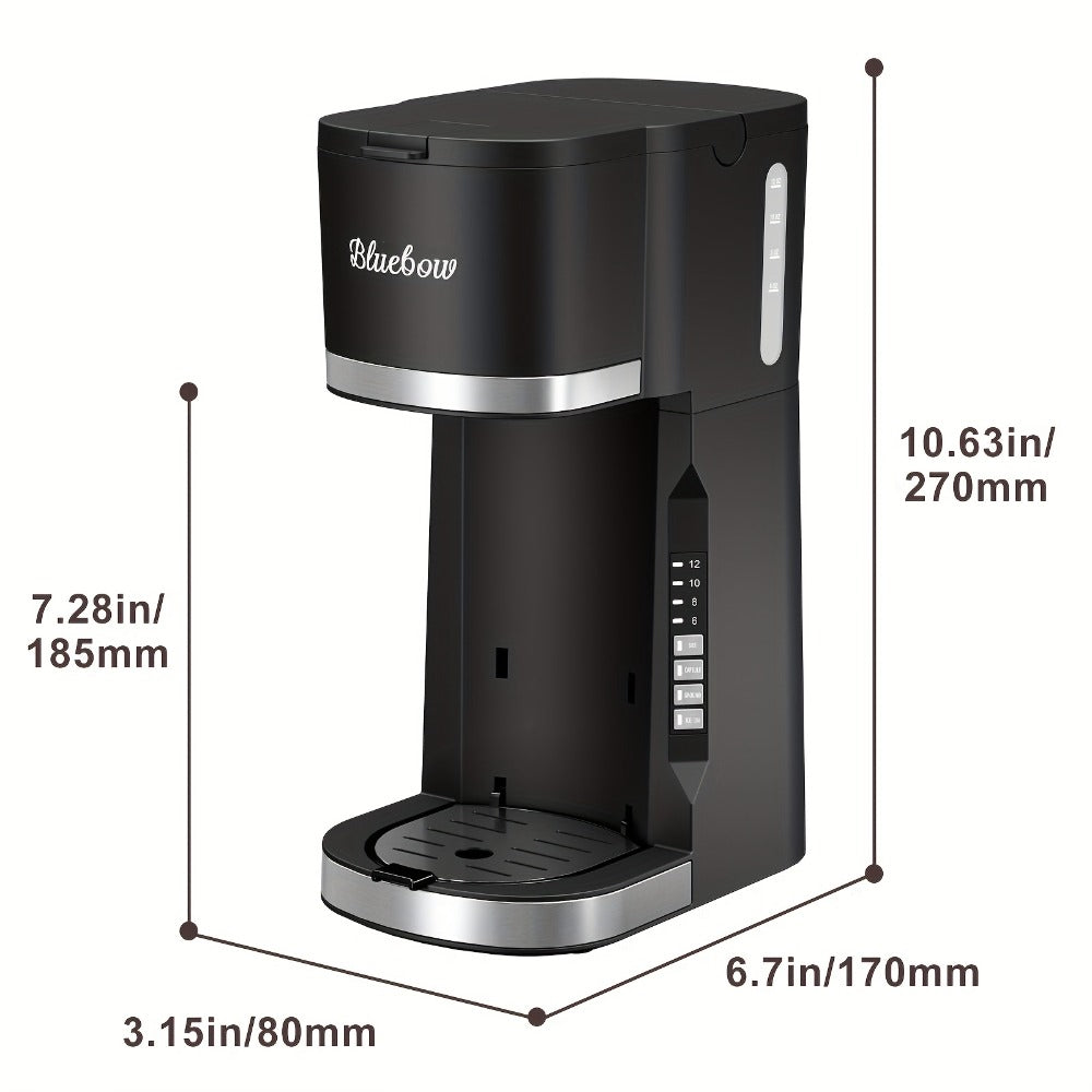 Single Serve Coffee Maker 3-in-1 – Hot & Iced Coffee Machine Compatible with K-Cup Pods, Ground Coffee & Tea, 6-12 oz Brew Sizes, Iced Tea Maker, Compact Countertop Brewer – Black (CM6080/CM6070)