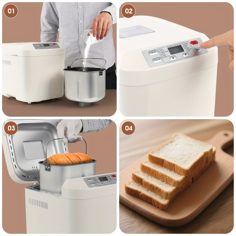 Bread Machine 2LB 12-in-1 Bread Maker with Gluten-Free Setting, Nonstick Pan, 2 Loaf Sizes, 13H Delay Timer & 1H Keep Warm – Automatic Home Bread Maker for Fresh Homemade Bread Every Day