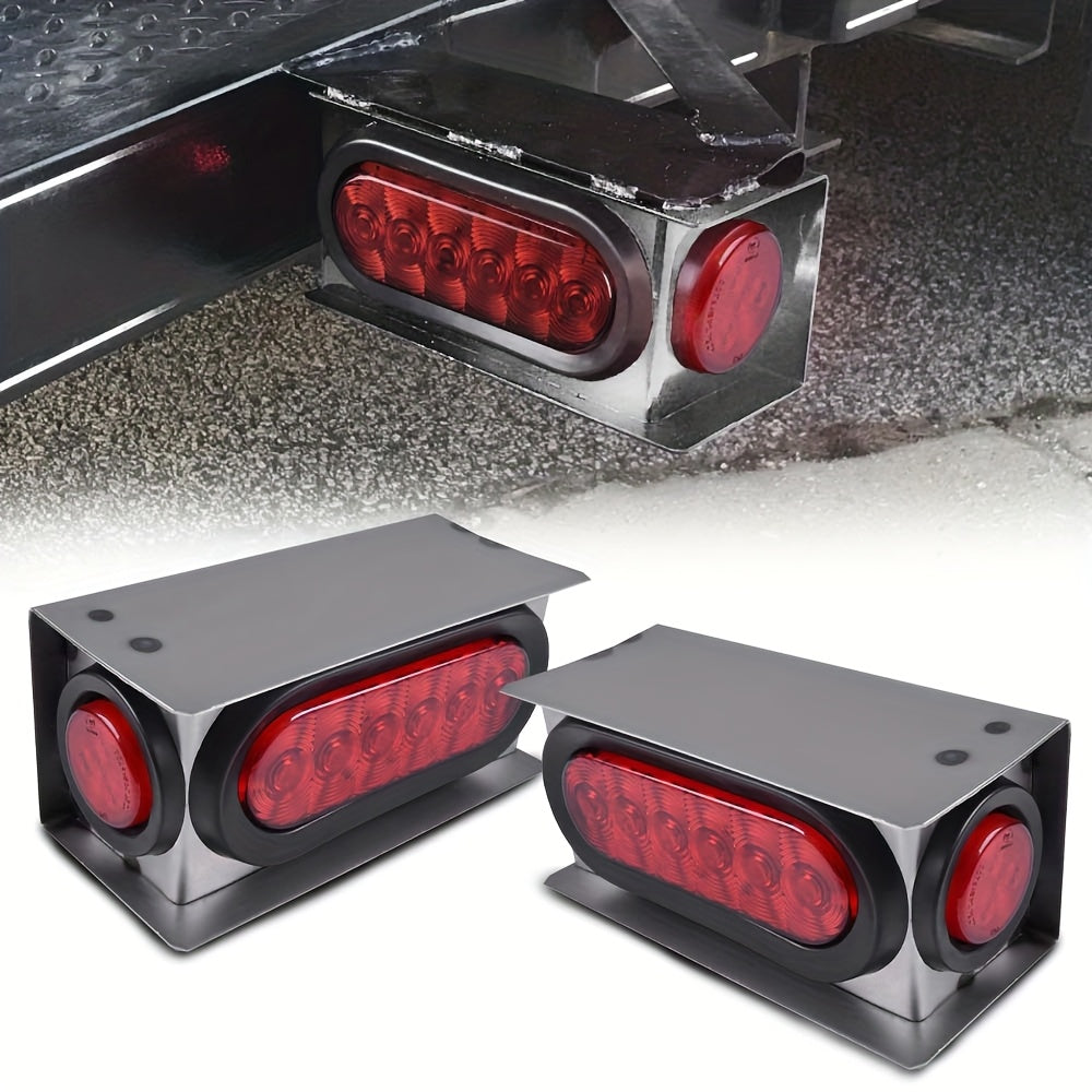 Trailer Rear Lights, LED Lights for Trailers, Metal Light Boxes for Trailers, 6-Inch Oval Lights for Trailers, 2-Inch Amber Round Marker Lights for Trailers, LED Trailer Tail Lights