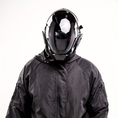 Mechanical Cyberpunk Mask Black – Futuristic Sci-Fi Half Face Costume Prop for Halloween Cosplay, Rave Bar Club Party, Stage Performance & Photography, Cool Gift for Adults Men Women
