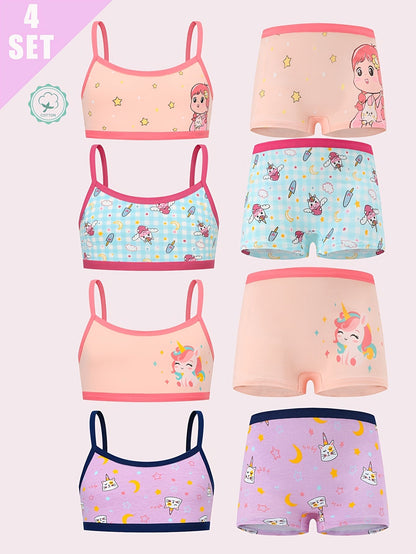 Girls' Camisole & Boxer Set - 8-Piece Animal Print