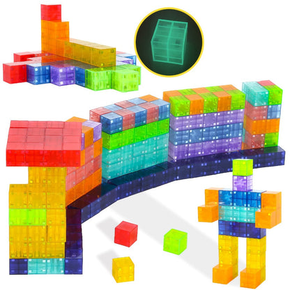 3D Magnetic Cubes 54PCS for Kids – True Three-Dimensional STEM Building Blocks Set, Geometry Magnet Cube Toy for Toddlers Boys & Girls Ages 3 4 5 6, Creative Open-Ended Construction, Birthday Christmas Gift