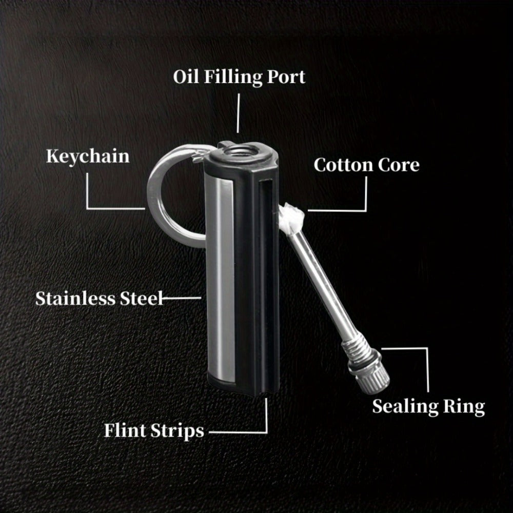 Metal Match Kerosene Lighter 10pcs, Emergency Survival Matches Multi-Functional Keychain Fire Starter for Outdoor Camping Hiking Survival Gear, Windproof Reusable Fire Starting Tools – No Lighter Fuel Included
