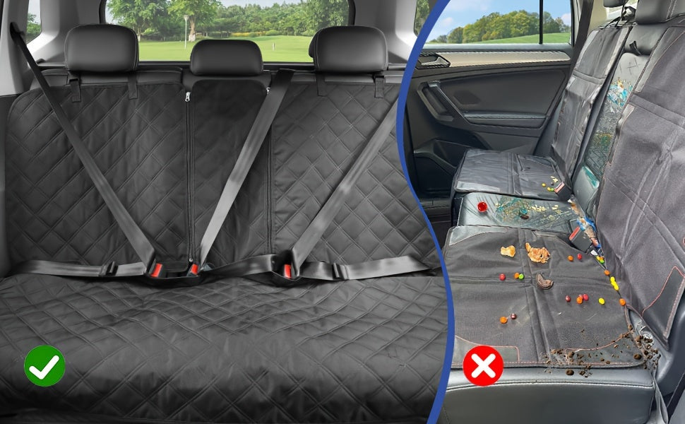 Bench Seat Covers Suitable for Cars, Trucks, And Suvs - Waterproof And Easy to Clean Car Seat Protectors, Perfect for Messy Kids And Drooling Pets (Black)