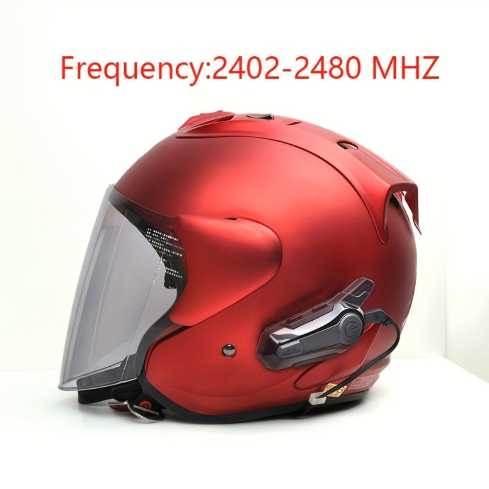 Motorcycle Helmet Bluetooth Intercom Headset – Wireless Real-Time 2-Rider Communication, Compatible with Full Face, 3/4 & Open Face Helmets, Hard Mic & Soft Mic Included, X1 Pro Max