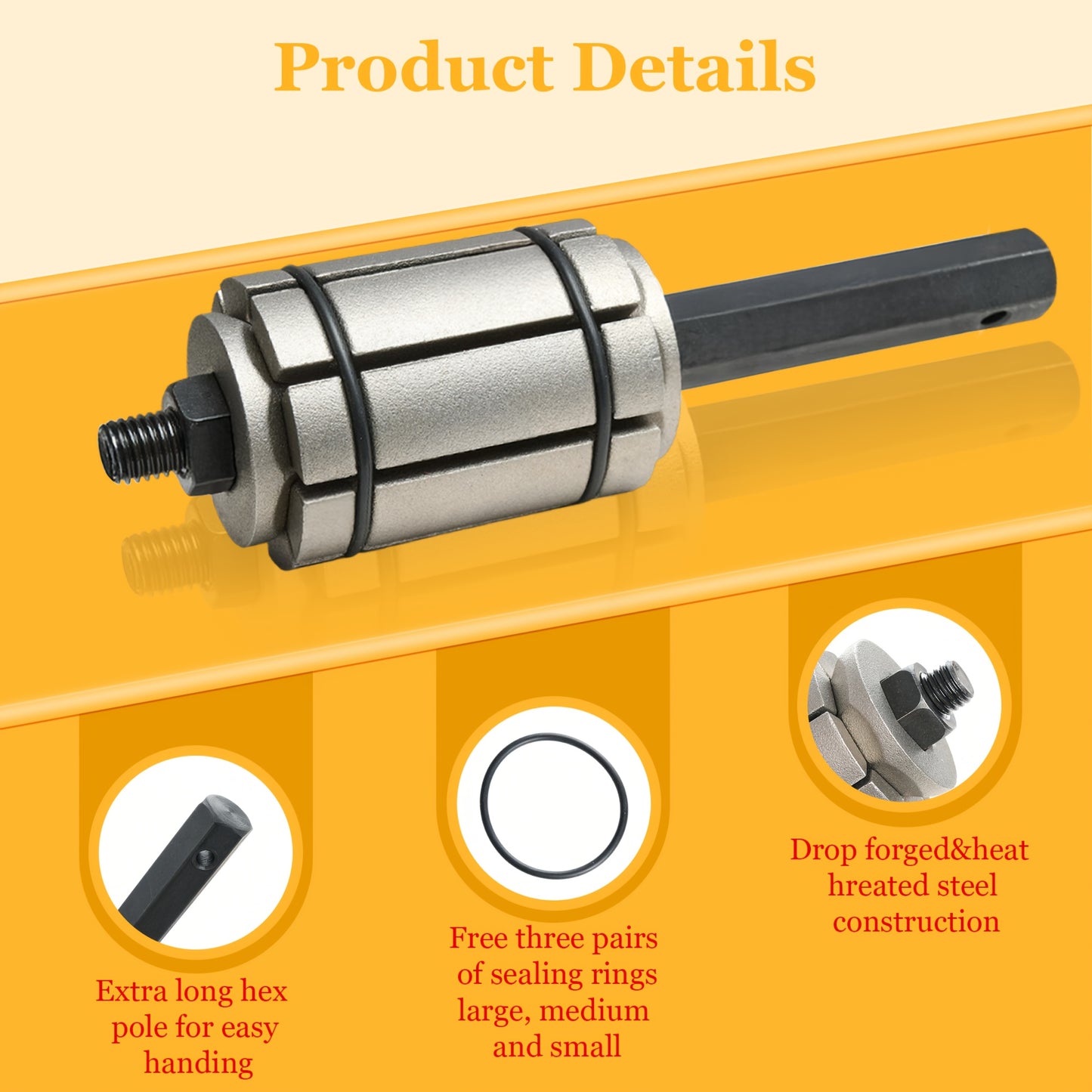 3pcs Exhaust Pipe Expander Set Heavy-Duty Pipe Repair Tool Forged Carbon Steel Non-Slip Grip Fit for Muffler/Exhaust System Repair Mechanic-Approved, Best Gift for Man
