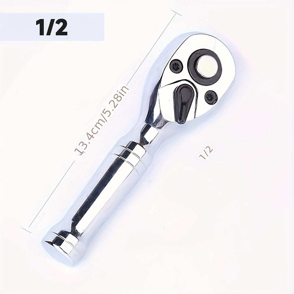 72-Tooth Quick Ratchet Wrench Short Handle – Compact Dual-Direction Socket Wrench for Auto Repair | 1/4" 3/8" 1/2" Drive Sizes Available | Fast-Action Ratchet Handle Tool