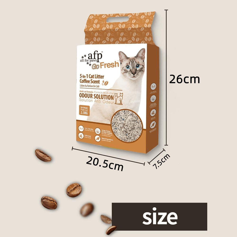 Tofu Cat Litter 33 lbs – Coffee Scent 5-in-1 Formula, Quick Clumping & Low Dust Cat Litter for Indoor Cats, 6 Packs x 5.5 lbs, Odor Lock, Food-Grade Ingredients, Compatible with Auto Litter Boxes