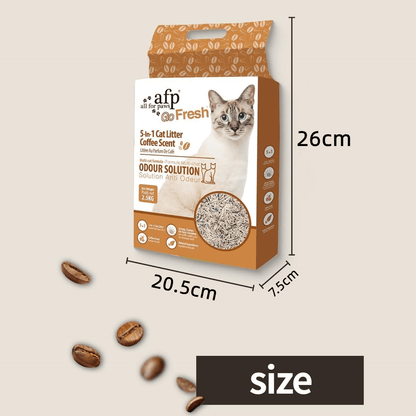 Tofu Cat Litter 33 lbs – Coffee Scent 5-in-1 Formula, Quick Clumping & Low Dust Cat Litter for Indoor Cats, 6 Packs x 5.5 lbs, Odor Lock, Food-Grade Ingredients, Compatible with Auto Litter Boxes