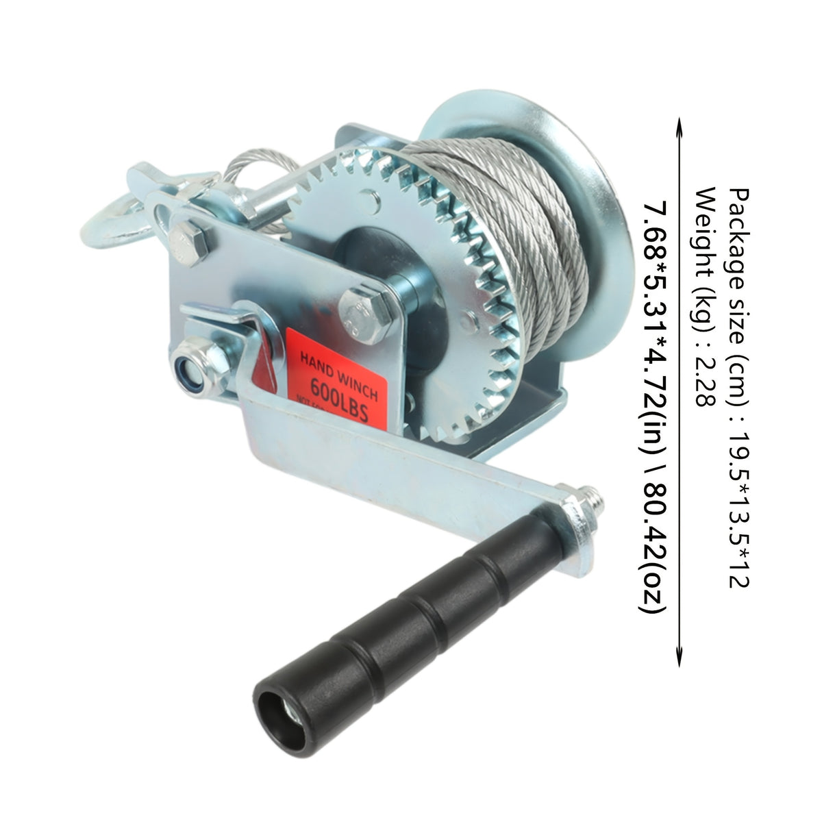 Hand Crank Winch 600-1600 Lbs Double Brake Safety Heavy Duty Steel Cable For Utility Boat Atv Trailers Farm Garage Pulling