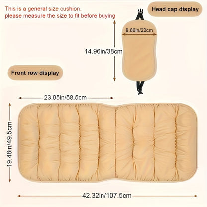 Memory Foam Car Seat Cushion with Storage Bag, Anti-Slip Rubber Bottom Driver Seat Backrest Pad, Single Seat Vest-Style Comfort Cushion for Car, Available in Red Beige Black