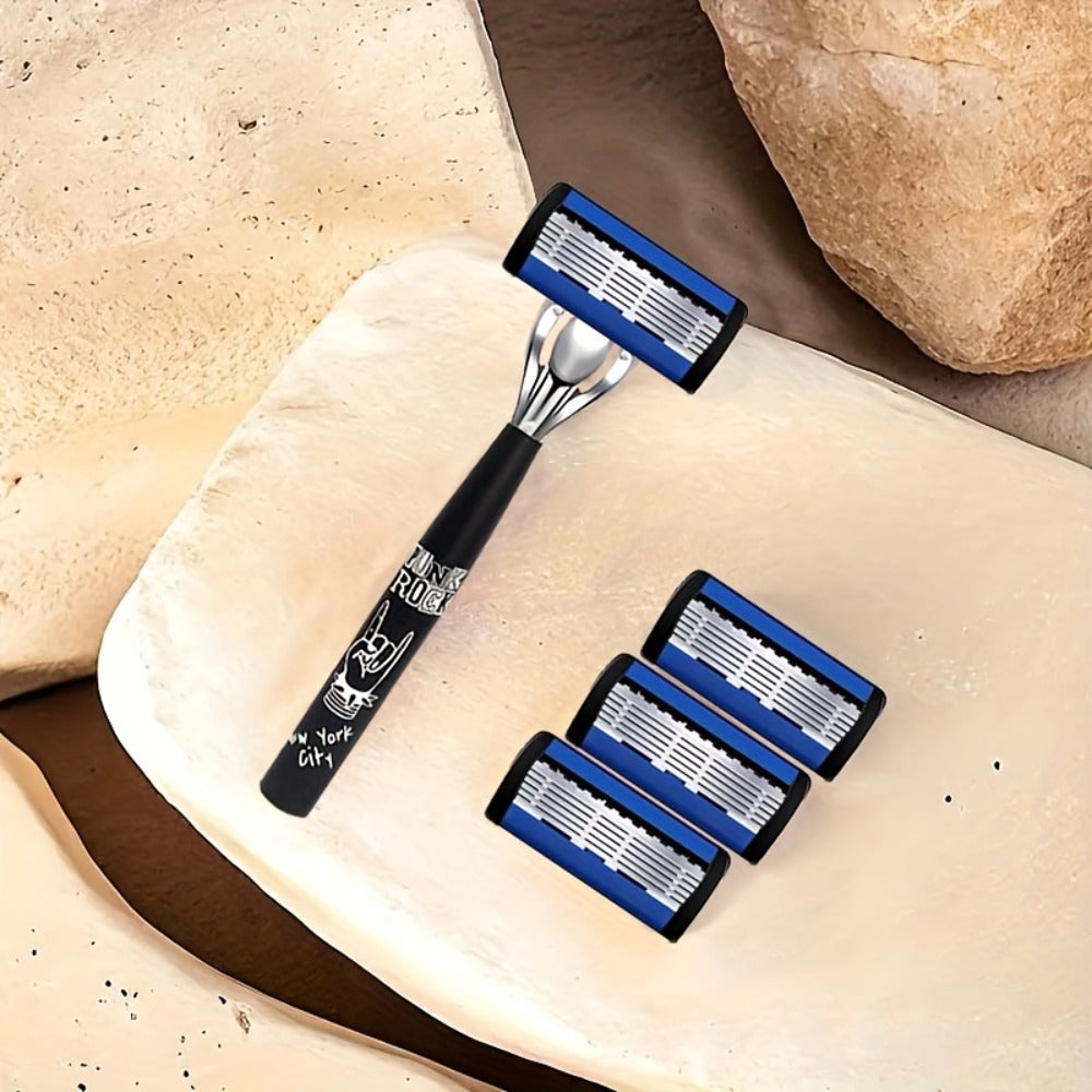 Safety Razor Kit for Men Double Edge 36 Blades & 2 Anti-Slip Handles – Stainless Steel Manual Wet Shaving Set for Smooth Painless Close Shave, Reusable Eco-Friendly Grooming Gift