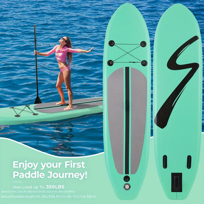 Stand Up Paddle Board 10ft/11ft/12ft – 3-Fin SUP with Floating Paddle, Ankle Leash, Pump & Carry Bag | Yoga Touring Fishing All Levels