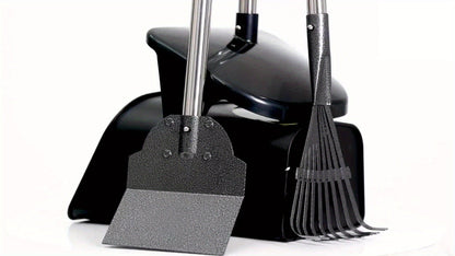 Dog Pooper Scooper with Long Handle & Swivel Bin - Heavy Duty Rake Spade Set, 40 Waste Bags Included, Pet Waste Removal for Yard Grass Gravel