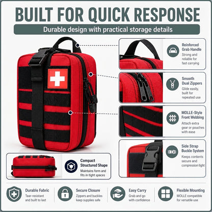 First Aid Kit 399pcs / 99pcs Professional Portable Survival Gear with Splints Scissors Tweezers for Hiking Camping Hunting Car Travel Emergency