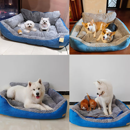 Orthopedic Dog Bed Luxury Extra Large Fluffy Winter Warm Pet Couch, Cat Sofa Kennel Cushion Pad for Small Medium Large Dogs Cats up to 110LB, 4 Sizes S to XL, Includes Cat Teaser Toy