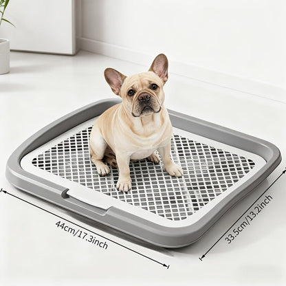 Indoor Dog Potty Tray with Removable Grating - Leak-Proof Puppy Training Toilet, Washable Pee Pad Holder for Apartments, Easy Clean Dog Bathroom, 7 Colors, Small & Large Sizes