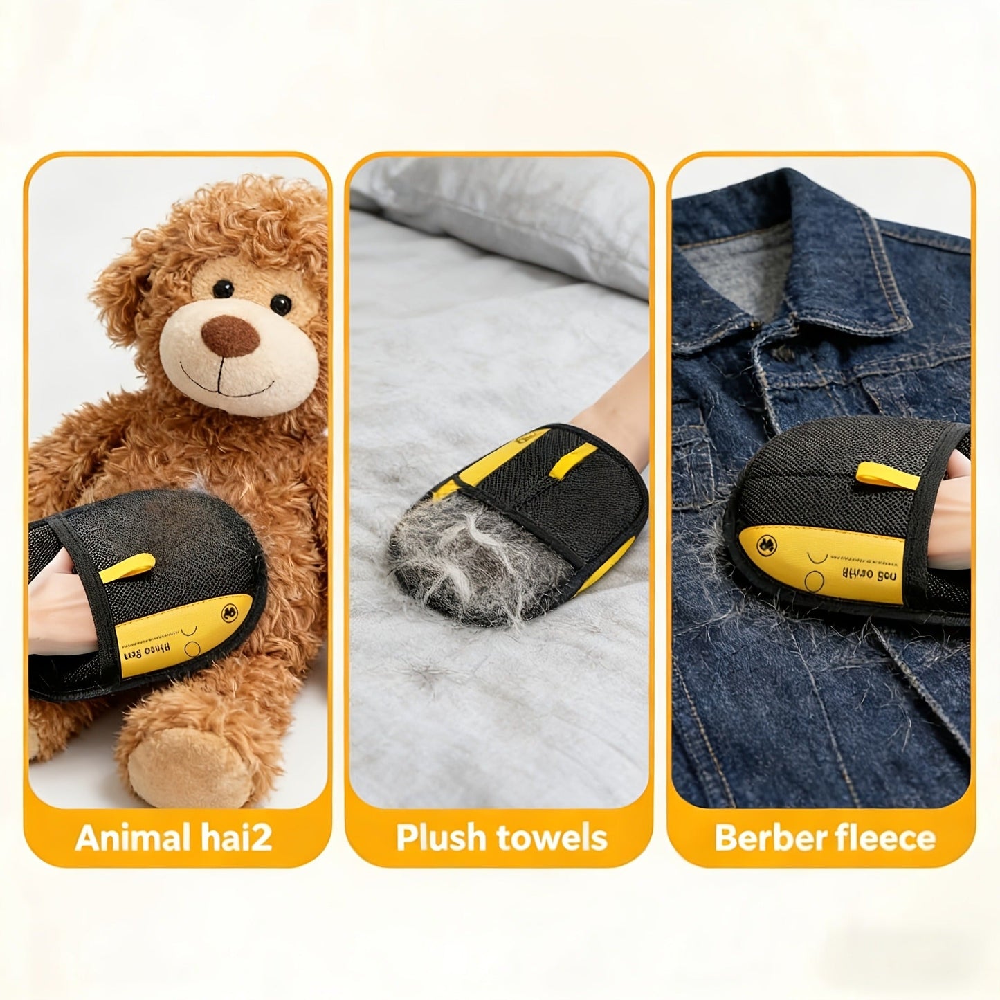 Pet Hair Removal Gloves 4-Pack – Static Elimination Technology, Reusable Lint Remover for Sofa, Bedding, Clothing, Blankets, Cat & Dog Beds, Plush Toys, Hard-to-Reach Areas
