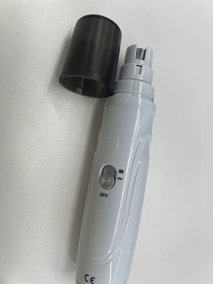 Electric Pet Nail Grinder 2-Speed 3-Port - Rechargeable Quiet Dog Cat Nail Trimmer with 3 Hour Battery Life, Painless Paw Nail Polisher for Small Medium Large Dogs All Breeds, White