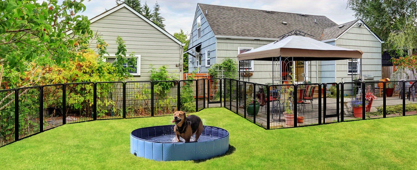 Dog Playpen Heavy Duty Foldable - 8 & 16 Panel Pet Exercise Pen for Large Medium Small Dogs, Portable Indoor Outdoor Puppy Pen for Yard Garden Camping RV, 24"/32"/40" Panel Height