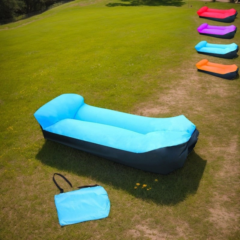 Portable Inflatable Sofa & Air Lounger Chair – Heavy Duty Single Outdoor Recliner, Quick Inflation & Deflation, Lightweight & Compact for Camping, Beach & Backyard – 3 Color Options