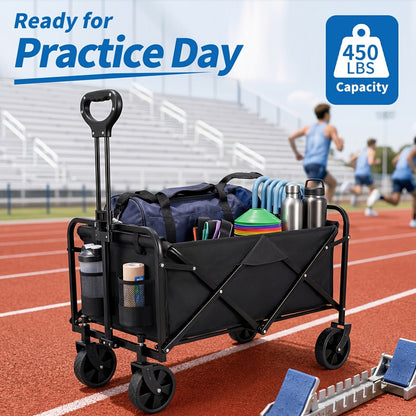 Heavy-Duty Folding Utility Cart 450LBS Iron Frame 800D Oxford No Assembly