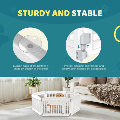 Foldable Dog Playpen & Indoor Outdoor Pet Fence – Portable, Easy to Clean, 4-Panel & 6-Panel, White & Black