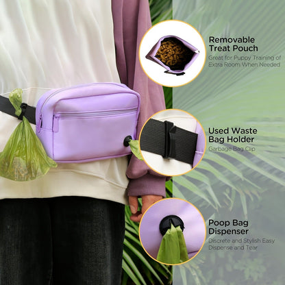 Dog Treat Pouch for Training - Waist Belt Bag with Poop Bag Dispenser, Detachable Treat Bag & Carabiner - Dog Walking Bag for Puppy Training Rewards, Fits Phone, Keys & Water Bottle