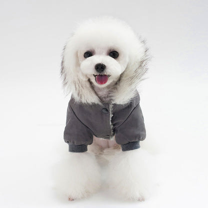 Dog Vest Coat Two-Leg Autumn Winter Lined Warm Pet Clothes for Small Medium Dogs, Sleeveless Back Coverage Dog Jacket for Cold Weather, Sizes S M L XL XXL, Deep Gray & Khaki